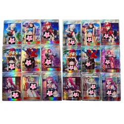 9Pcs PTCG Pokemon Trainer Japanese Original Trainer Dawn Jessie Folding Glitter Gauze Glitter Anime Game Collection Card Toy