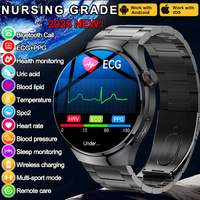 2025 New Nursing Grade Smart Watch Blood oxygen Blood Lipid Uric Acid ECG+PPG Body Temperature Bluetooth Call Health Smartwatch