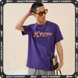 Xtep Short Sleeve Knitted Shirt For Men  Summer Fashion Sweatshirt Comfortable Soft Street Style Tops 877229010251