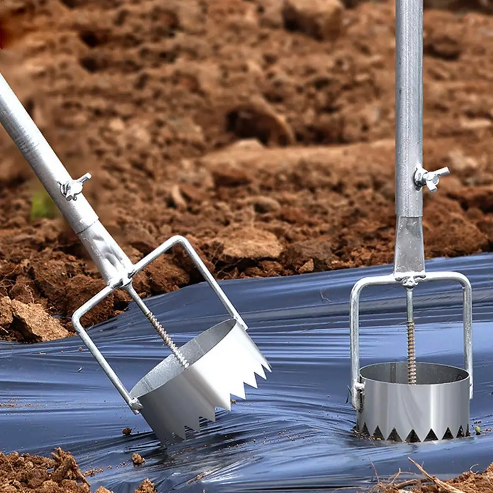 1 szt. Metalowa ściółka dziurkacz sadzenie warzyw rolniczy łamacz folii folie z tworzyw sztucznych przebicie niezbędne w ogrodnictwie