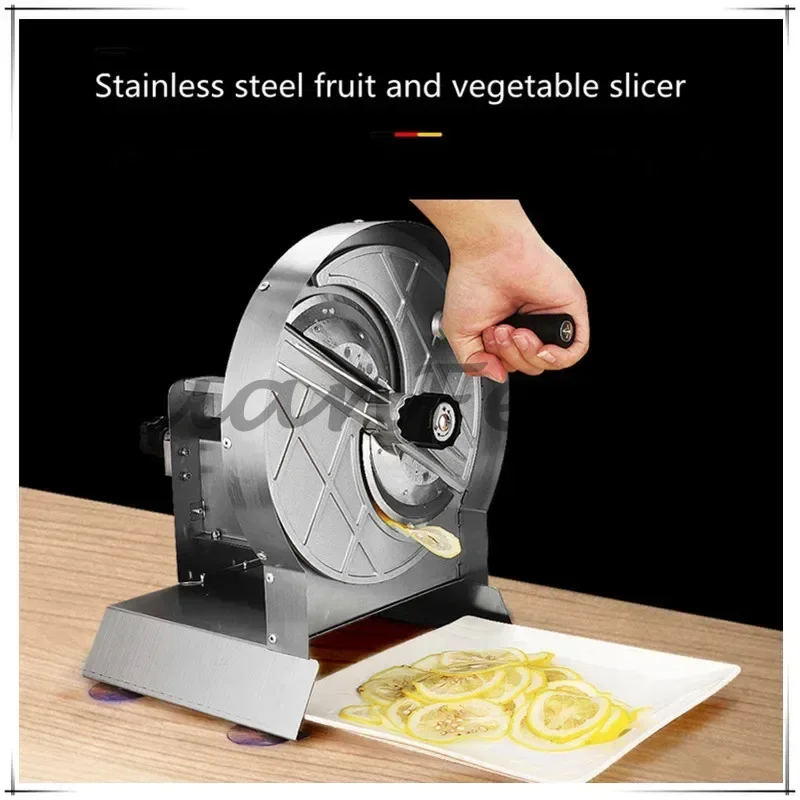 Home Commercial Manual Stainless Steel Ultra Thin Slicer, Fruit Lemon Vegetable Sausage Cutter