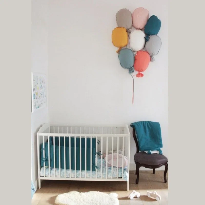 Soft Cloth Balloon Pendant Embroidered Letter Design Three Dimensional Wall Decor Infant Nursery Kids Room Layout Accessory
