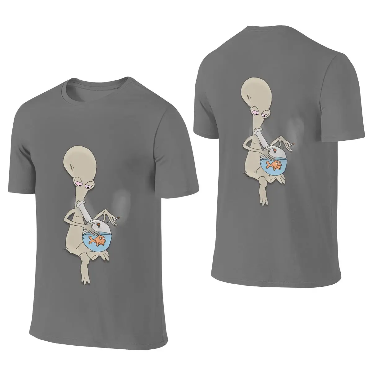 Roger Smokin UpDaily Reversible T-shirt Versatile Outdoor Morandi Colors Men's T-shirts