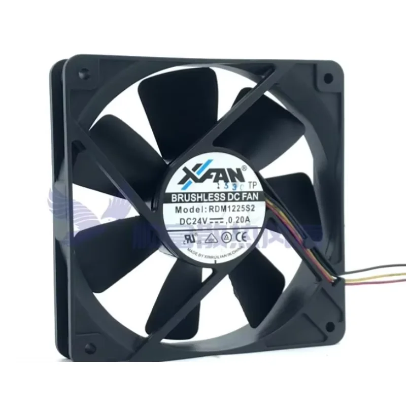 

Ltsf For XF RDM1225S2 DC 24V 0.20A 120x120x25mm 3-Wire Server Cooling Fan 12cm