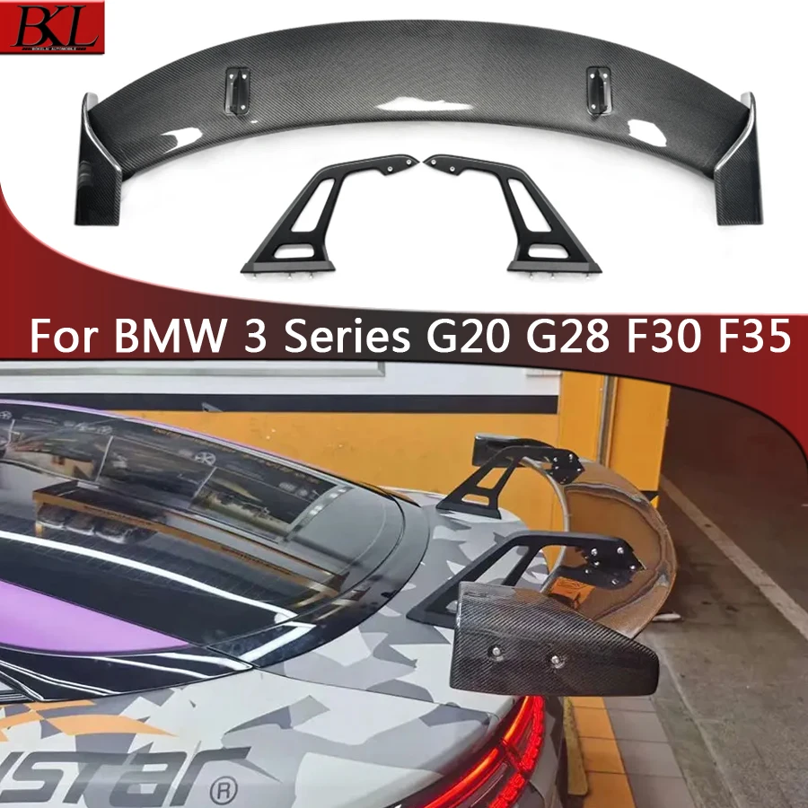 For BMW 3 Series G20 G28 F30 F35 Carbon Fiber Tail fins Rear Trunk Spoiler Guide Wing Rear Wing Car Trunk Diverter body kit