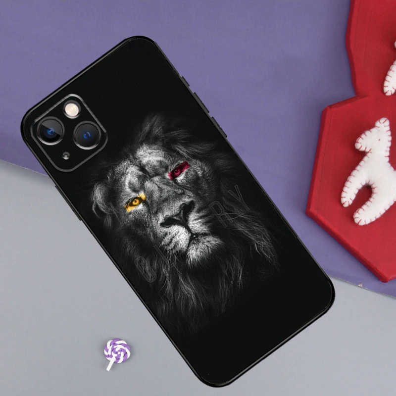 Ferocious Lion Phone Case For iPhone 16 12 15 14 11 13 Pro Max XR XS Max X Plus Bumper Back Cover