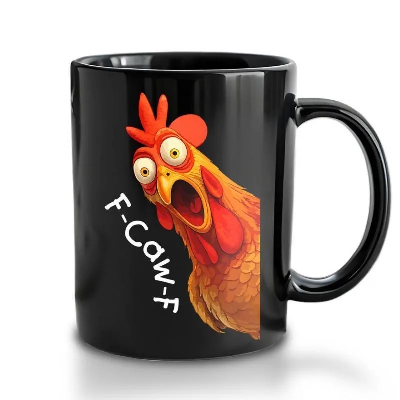Rooster Ceramic Coffee Mug 11oz, Thanksgiving Fun Rooster Print Cup, Novelty Farm Animal Drinkware for Home Office Gift