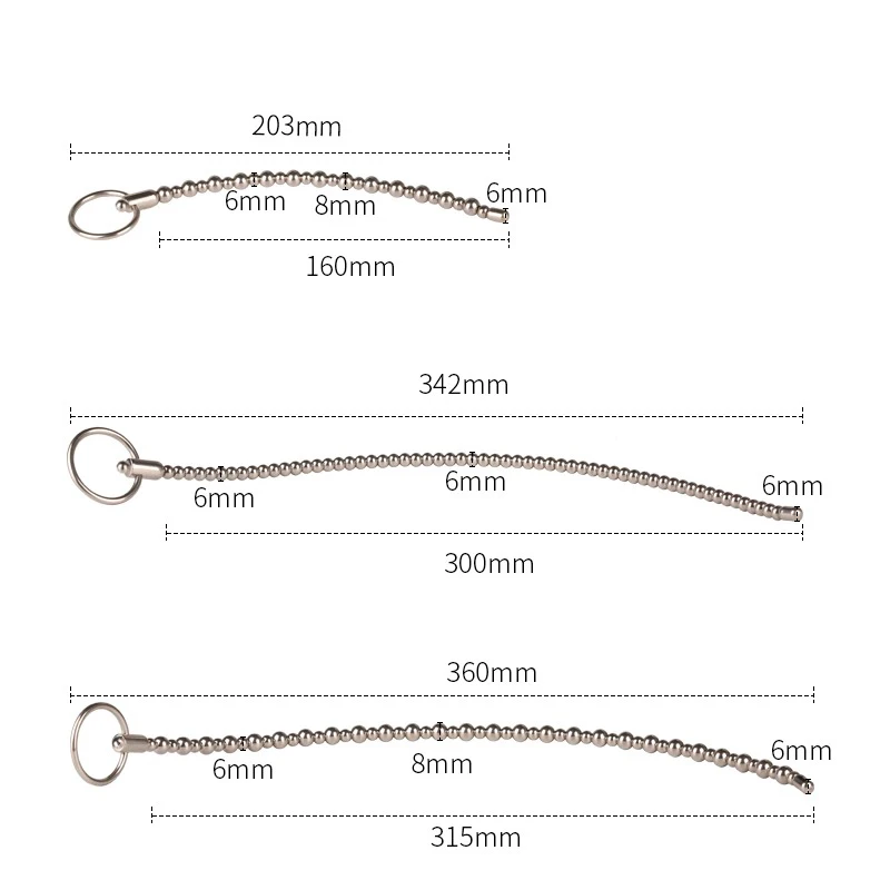 Runyu Stainless Steel Urethra Pull Beads Horse Eye Stick Massager SM Urethral Catheter Metal Penis Plug Male Adult Stimulator