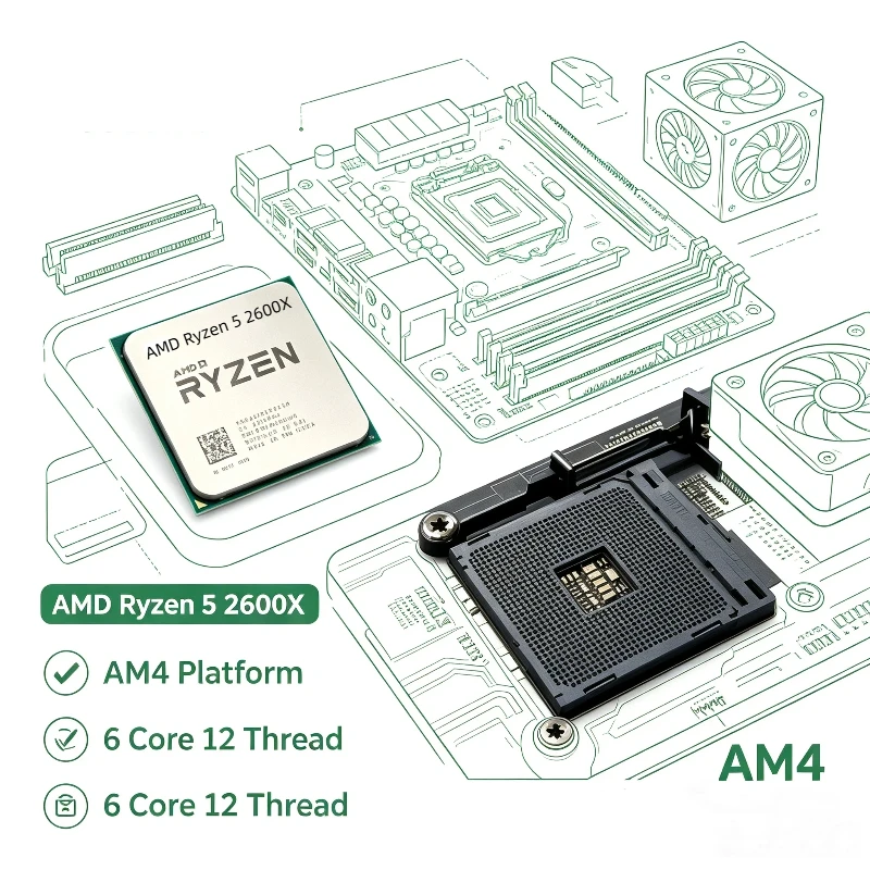 amd-ryzen-5-2600x-r5-2600x-6-core-12-thread-36ghz-95w-am4-socket-desktop-cpu-chip-compatible-with-a320-x470-x570-motherboard