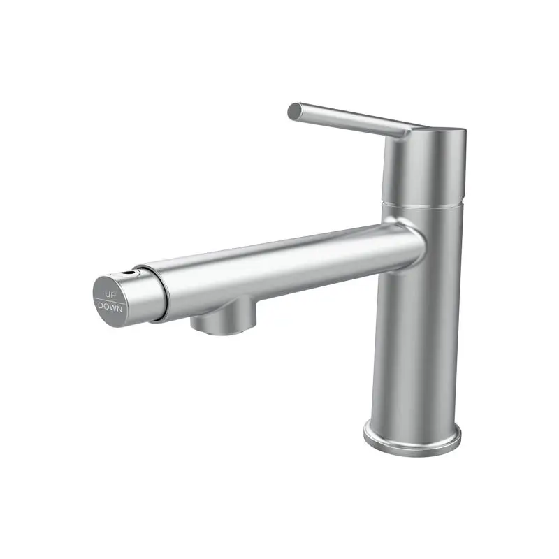 

Chrome Single Handle Bathroom Faucet for 1 or 3 Holes, Dual Function Fountain and Flow Mode, Deck Mount Sink Faucet with Two