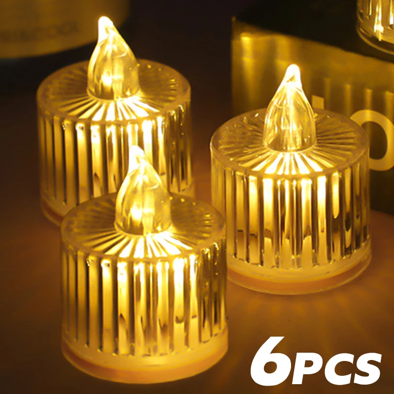 LED Candle Lights Battery Powered Plastic Pillar Flameless Flickering Candles Lamps Tealight For Home Party Halloween Xmas Decor