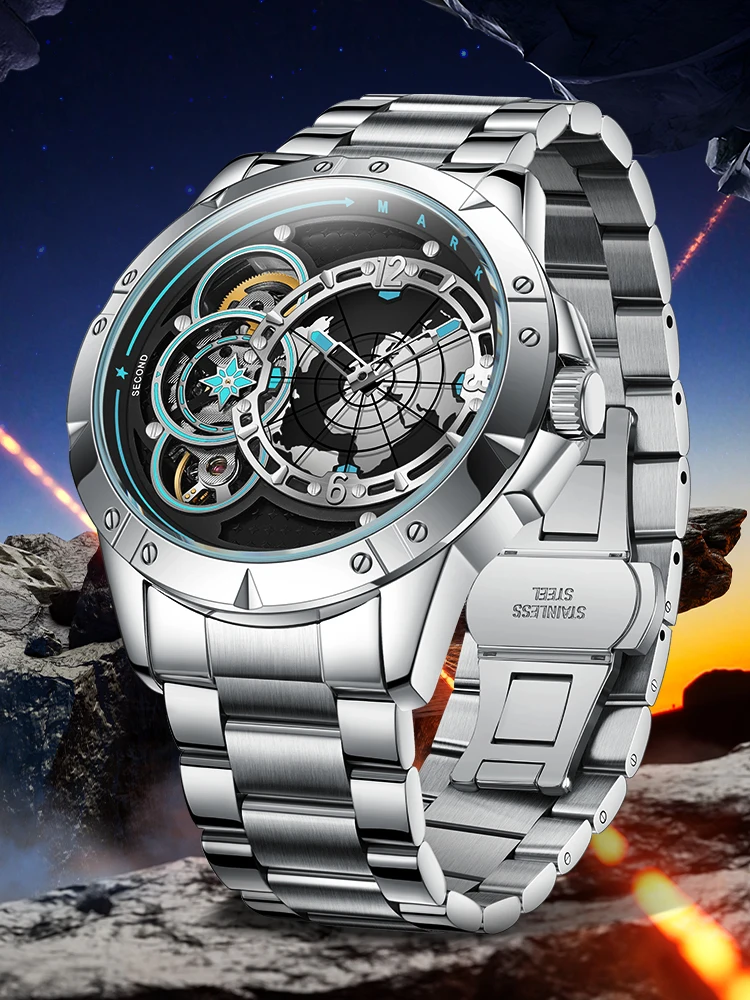 

46mm Elegant Men's Automatic Watch Install Automatic Movement Men's Luxury Watch Shipping Free Watches