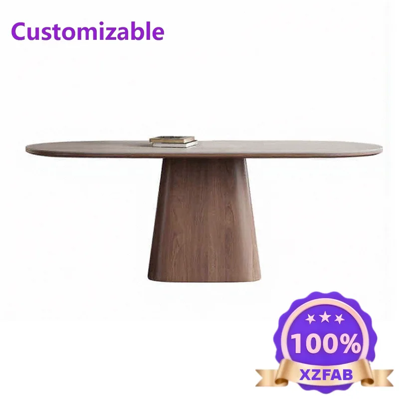 Factory Direct 2026 Nordic solid wood dining table household rectangular travertine rock slab oval dining table high-end dining