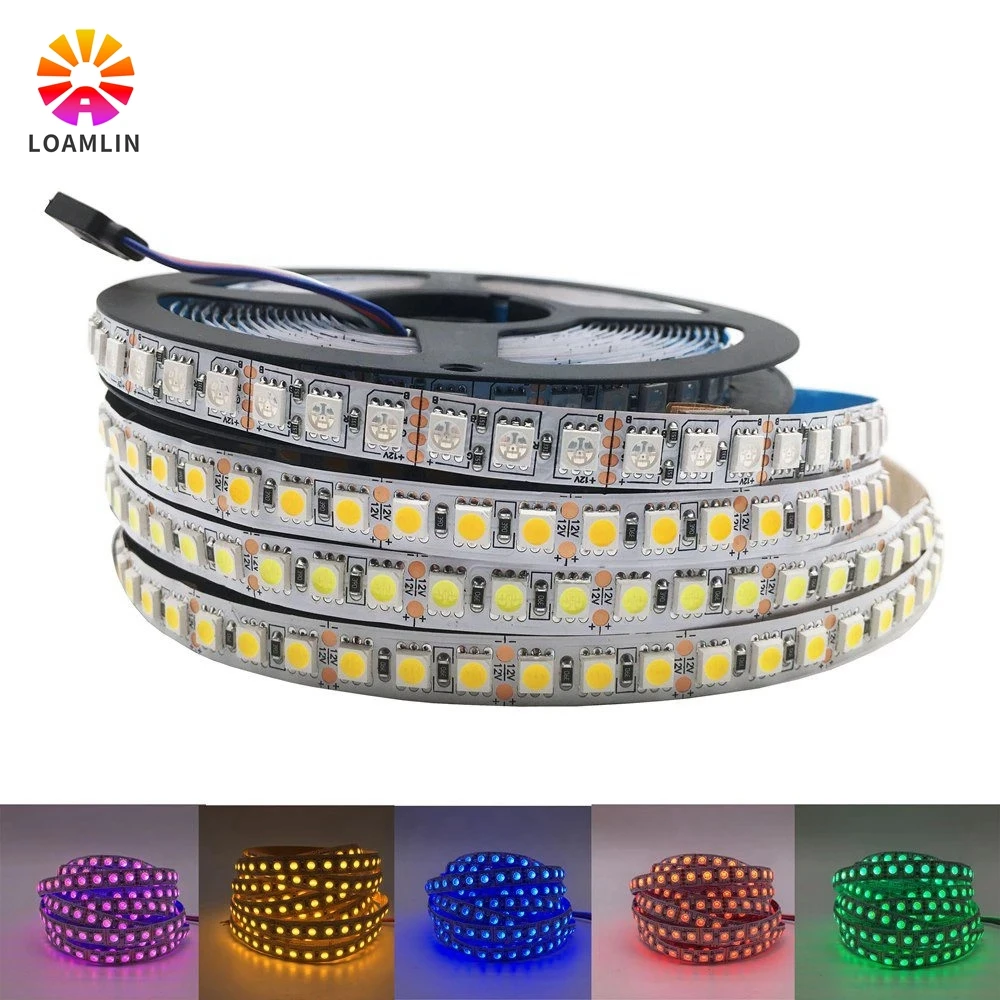 RGB Strip Licht 1m5m 120 LEDs/m SMD 5050 Wit Warm Wit Rood Groen Blauw LED Strip 12V Waterdichte Flexibele Tape Touw Streep