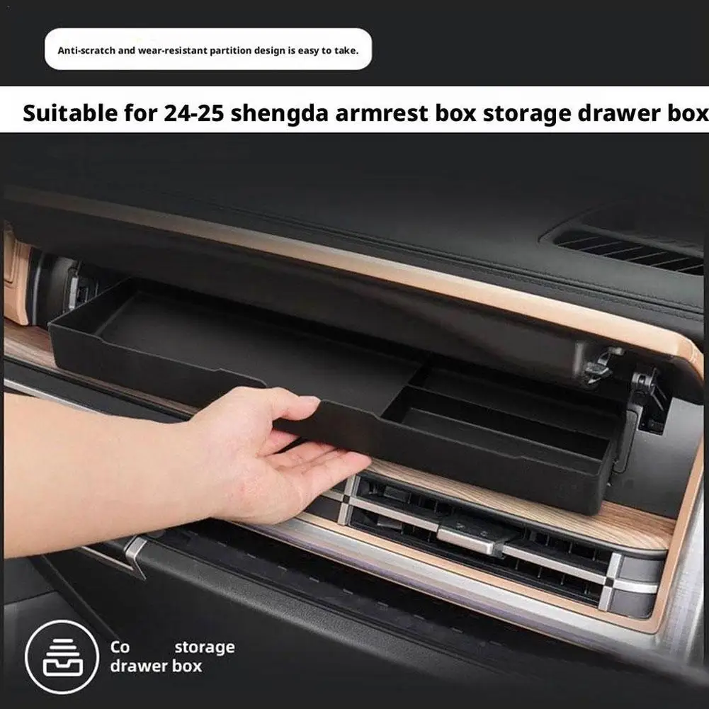 

for Hyundai Santa Fe 2024 2025 Car Copilot Dashboard Storage Box Drawer Tray TPE Organizer Interior Accessories Stowing Tidying