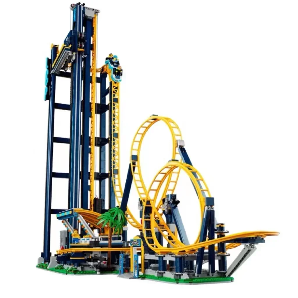 

3756PCS Creative Fairground Loop Coaster Building Blocks With 11 Figures Assemble Bricks Toys Gift For Adult Children