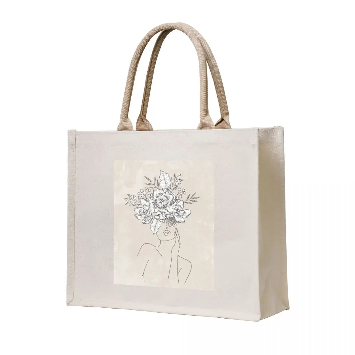 Flowers Hair Girl Tote Bag tote bags men shopping trolley bag foldable reusable bag Lady