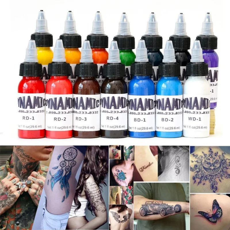 Botella de pigmento de micropigmentación de plantas naturales para arte corporal, tinta de tatuaje permanente, suministros de tatuaje, 14 colores, 30ml