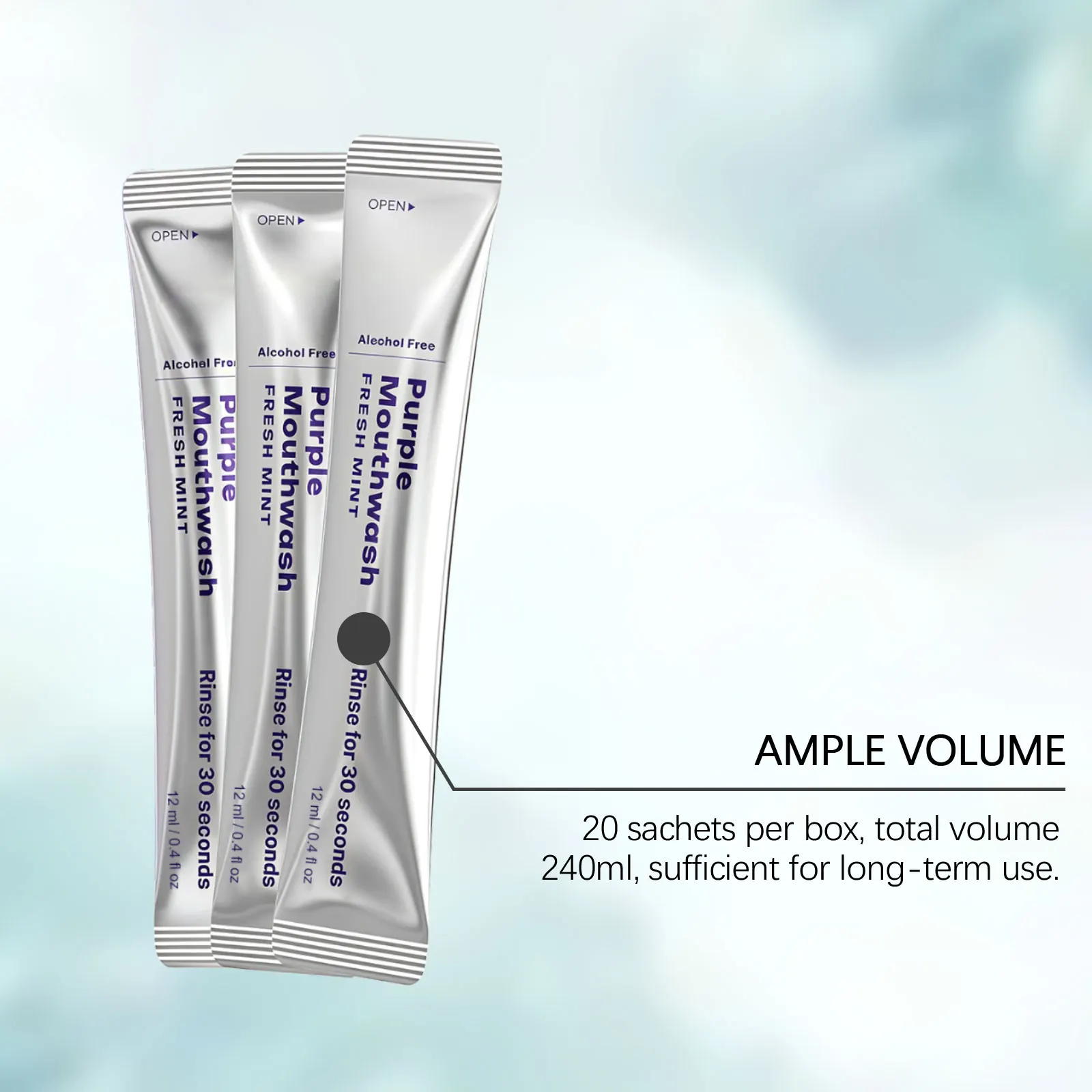 Purple Mouthwash For Teeth Whitening Color Correcting,Support Gum Health Gentle Oral Care 20 Portable Mint Whitening Mouthwash - view 6