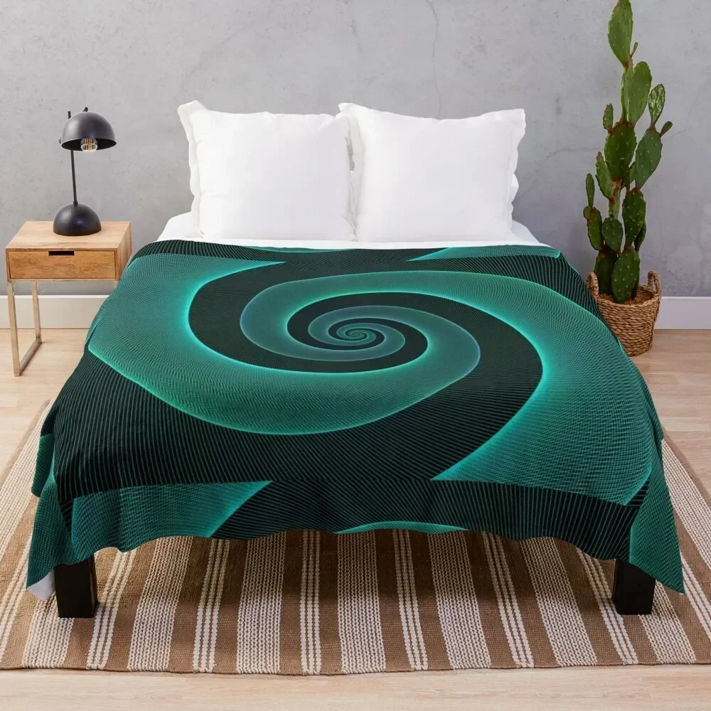 

Turquoise Spiral Vortex hipsterswirls Throw Pillow Throw Blanket Soft Plush Blanket as Housewarming Gift