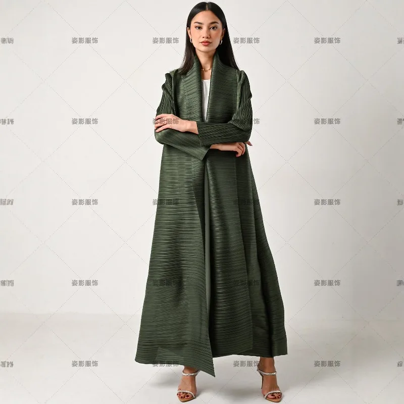 عباية رداء مع طيات مياكي سترة نسائية للشرق الأوسط بأكمام طويلة ملابس صلاة محافظة ملابس أوروبية بمقاسات كبيرة