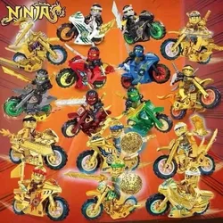 HEROCROSS Anime Characters 8 Piece Ninja Motorcycle Mini Figures Building Blocks Toy Mini Doll Figures Building Kids Toys Gift