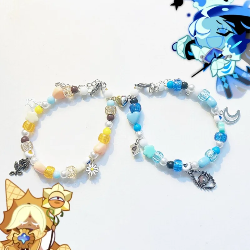 Shadow Milk & Pure Vanilla Cookie Inspired Matching Bracelets - Handmade BFF/Couple Jewelry, Cute Cartoon Accessories, Fan Gift