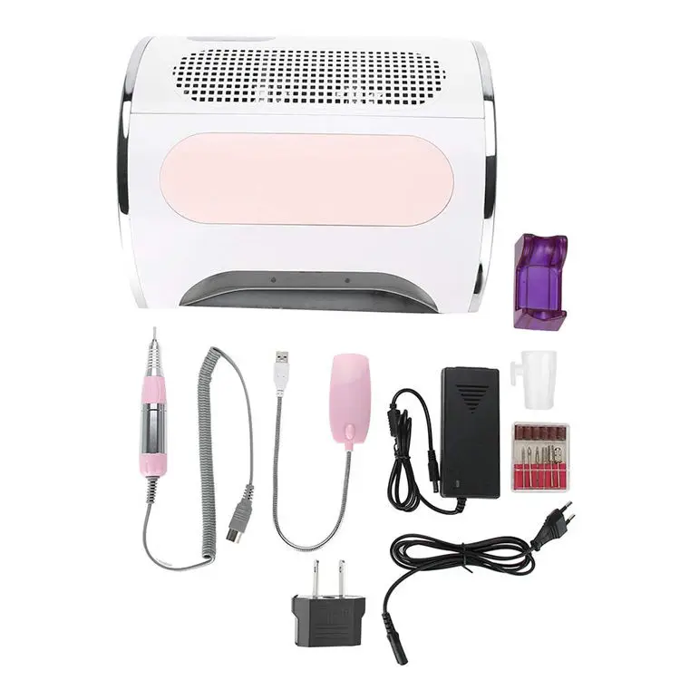 Multifunktions-5 in 1 elektrische Nagelbohrmaschine Polierer Nagelgel Aushärtungstrockner mit Nagelstaubreiniger Vakuumsaugmaschine Gerät