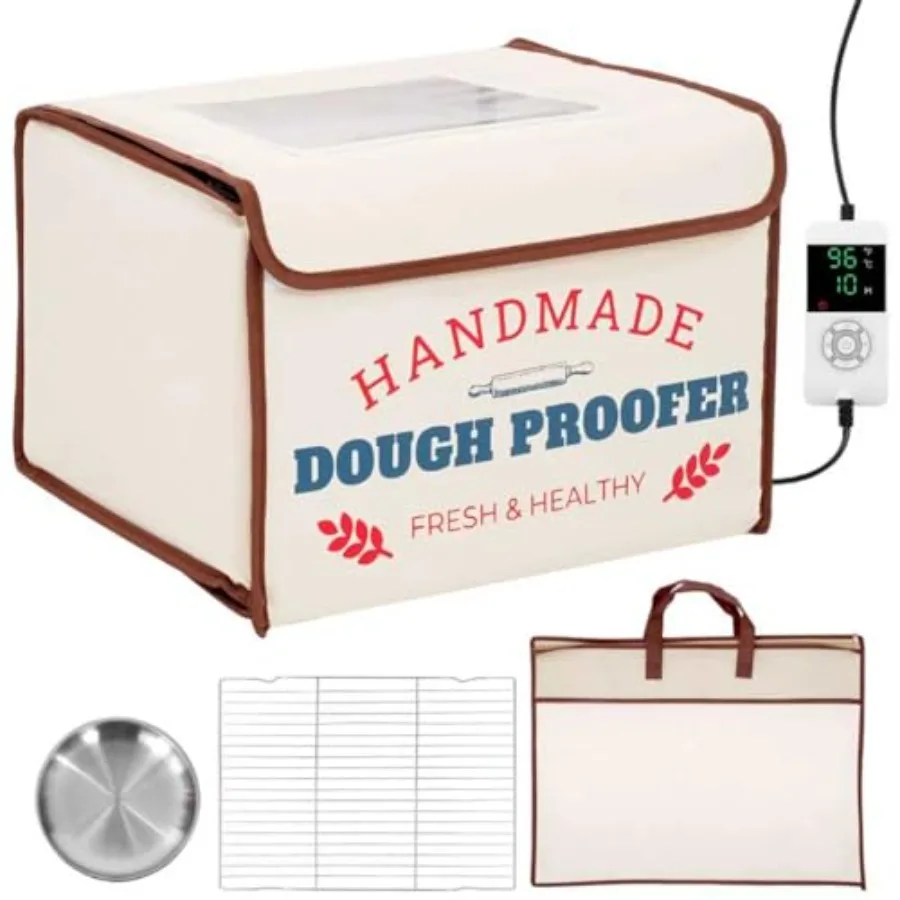 

Bread Proofing Box with Heater 50-130 Constant Temperature Dough Proofer 3-Sided Heating and 24H Timer Foldable Fermentation Bo