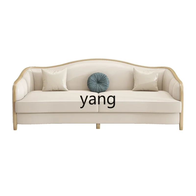 

LH light luxury modern high-end leather sofa size apartment living room simple leather sofa
