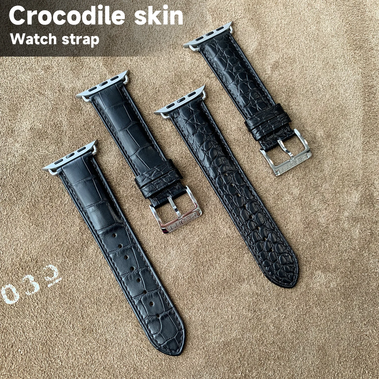 Kebitt For Apple Watch Series11 10 9 8 7 SE3 Butterfly Strap High Quality Genuine Alligator Leather Iwatch Ultra3 2 Band 49 46mm