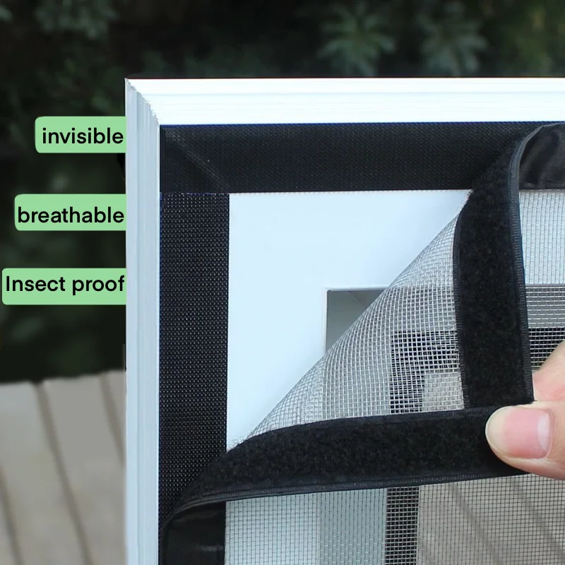 Multi size invisible nylon hook and loop for home use, mosquito and cat repellent, window screen mesh for drivers to use