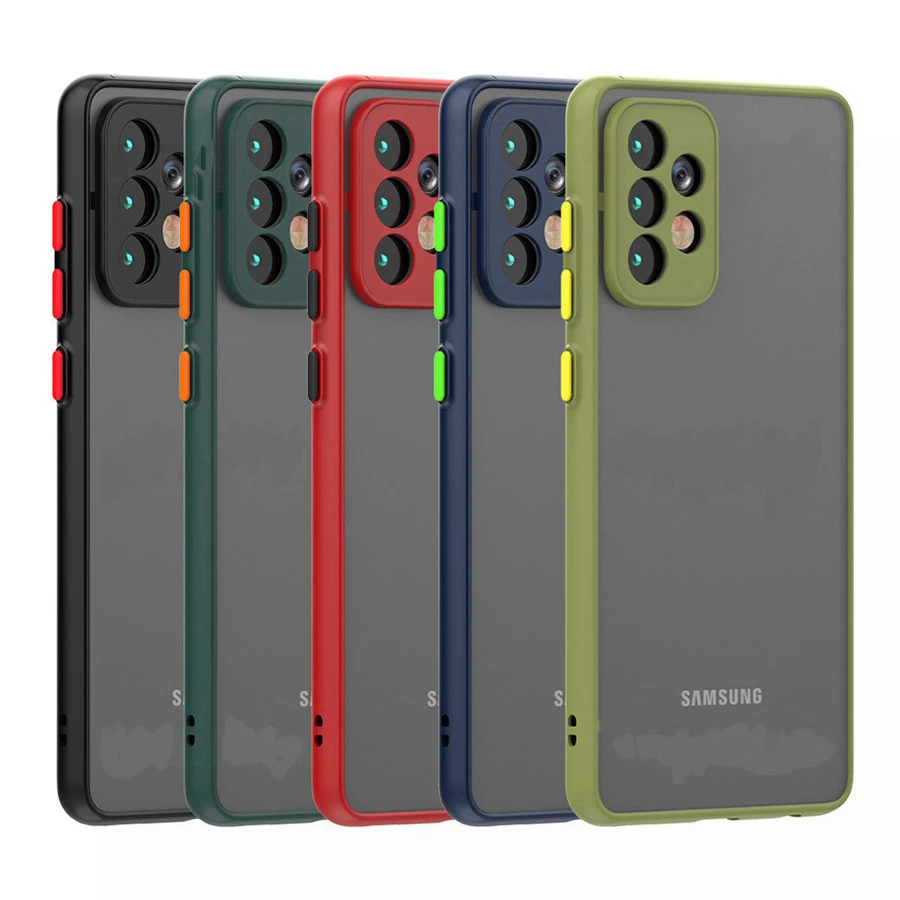 Armor Shockproof Matte Case For Samsung Galaxy A72 A04 A52 S A15 A32 A22 A36 A33 A53 A73 A56 A55 A35 5G A23 A13 A25 Bumper Cover
