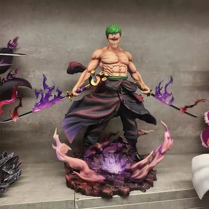 

New One Piece Zoro Anime Figures 27cm Roronoa Zoro Figure King Of Hell Pvc Statue Desktop Collection Model Toys Birthday Gifts