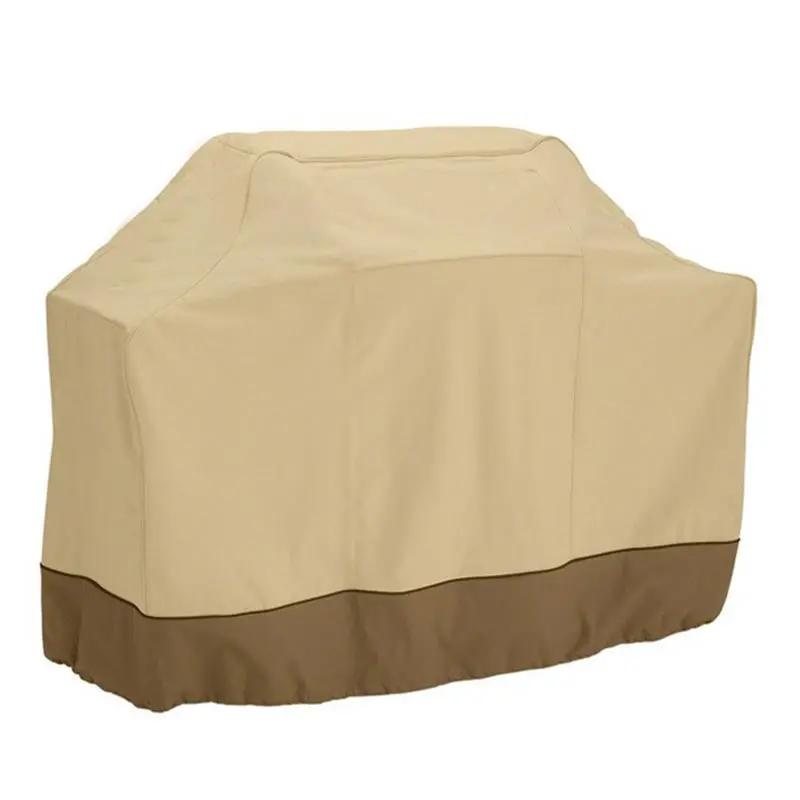 600D Oxford cloth BBQ Cover Beige Outdoor Waterproof BBQ Grill Cover Oven Dust Rain Gas Charcoal Cover Garden Protection Hood