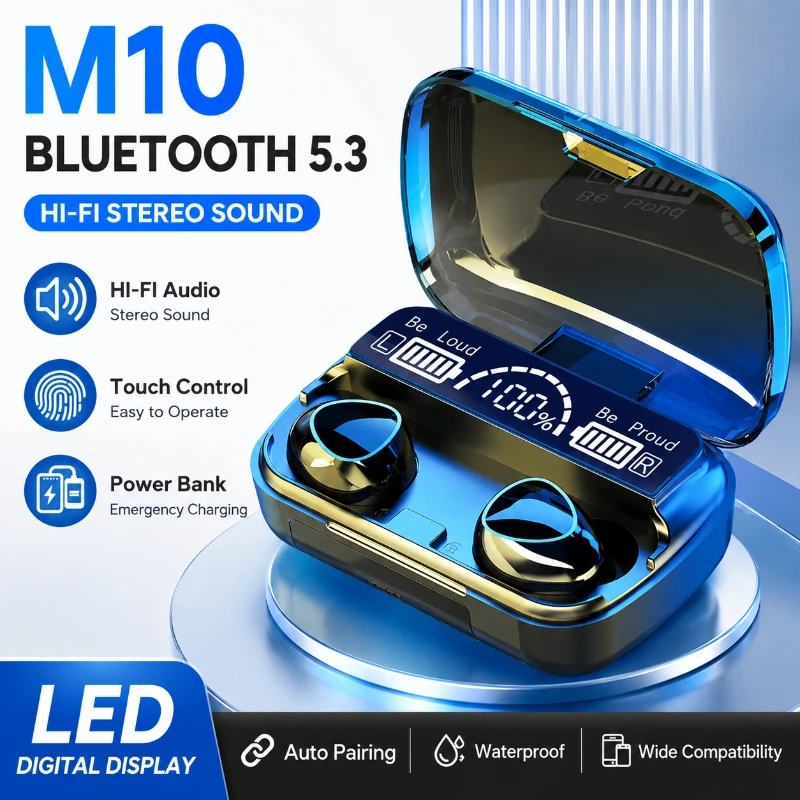 New Hot TWS Wireless Bluetooth Earphone With Mic Stereo Sport Game In-ear Headphones Touch Control Long Standby HD Call Headsets