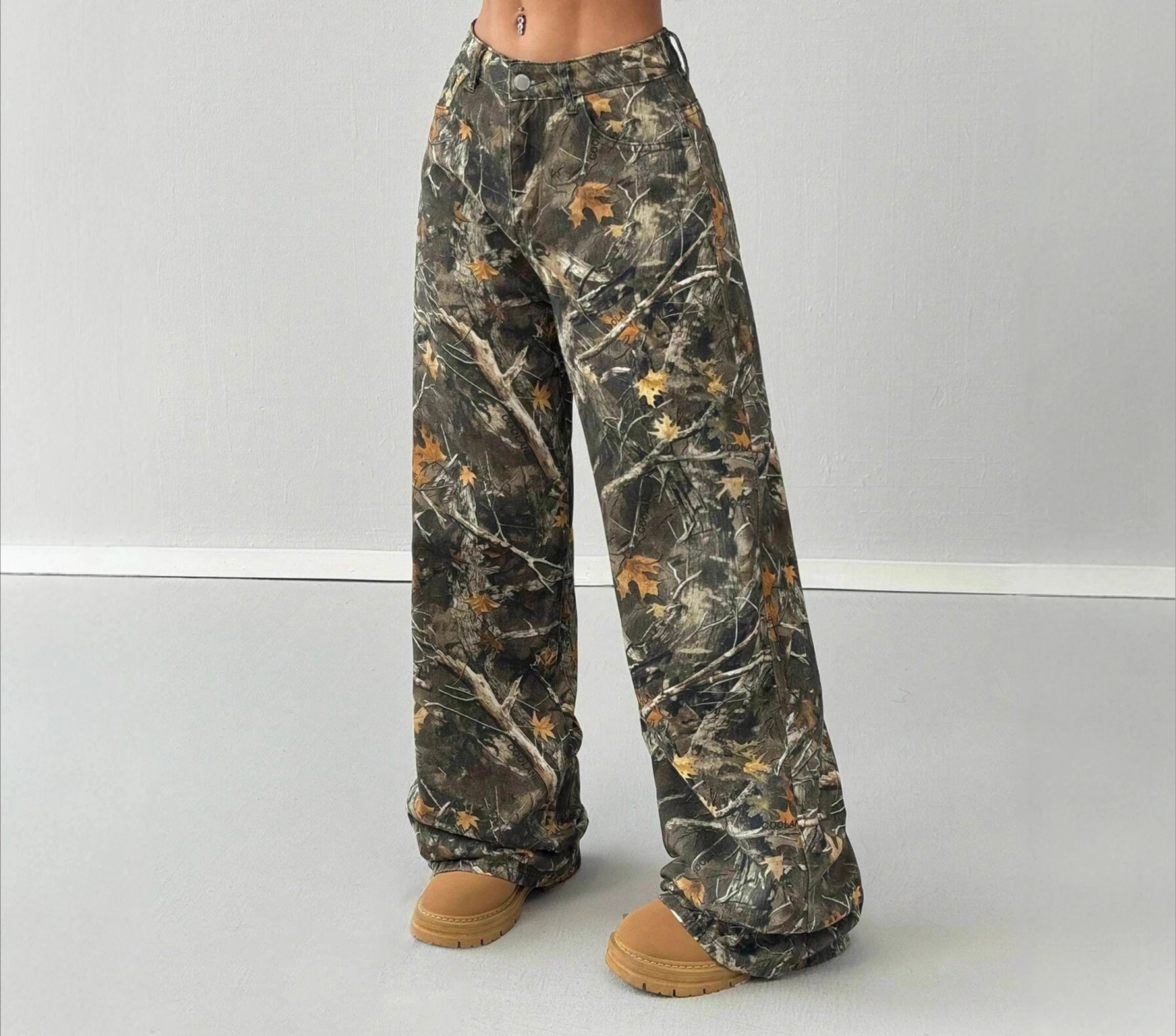 

Hanging Print Narrow Version Women's Summer Straight Leg Pants with Lazy Style Slimming and High-end Women's Pants