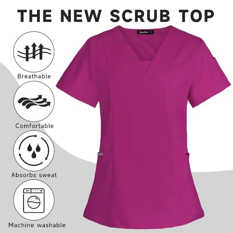 Set di uniformi mediche per sala operatoria di alta qualità accessori per infermieri per infermiere a maniche corte top pantaloni tuta elastica per scrub