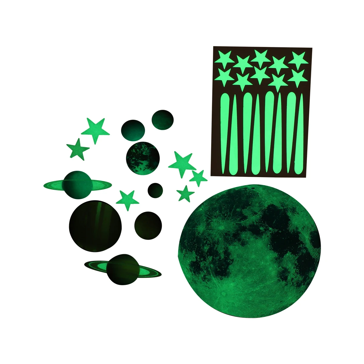 

2 Sheets Luminous Sticker Fluorescent Wall Decals Glow Window Kids Room Decor DIY Easy Apply Removable Smooth