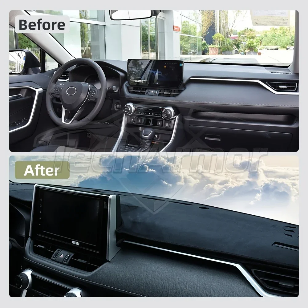 For Toyota RAV4 2019-2024 Car Dashboard Cover Pad Sunshade Protector Anti-UV Dash Mats Sun Shade Non-slip Pads Auto Accessories