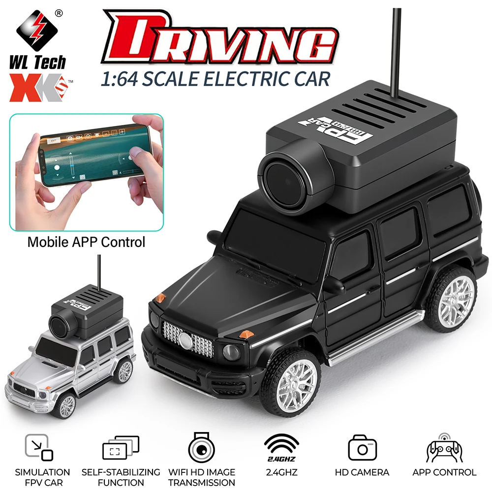 WLtoys RC Cars 1:64 Mini 6406 6406C HD Camera RC Racing Car Toy 120° Wide Angle 2.4G 720P APP Control Mini Car Dual Control
