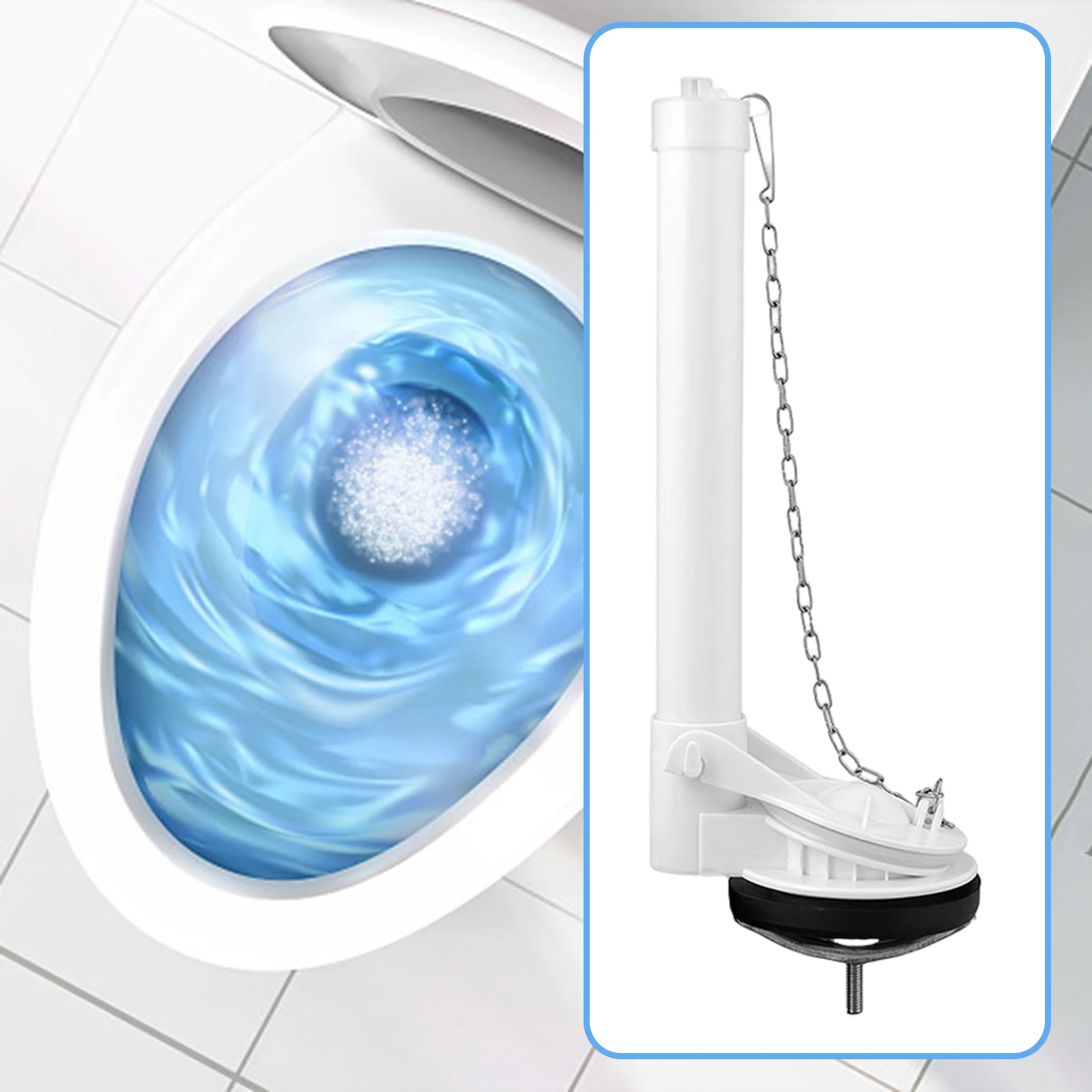 Kit di riparazione della valvola di scarico della toilette facile da installare con Flapper e catena valvola di scarico divisa per il controllo del cavo della cassetta della toilette ad alte prestazioni