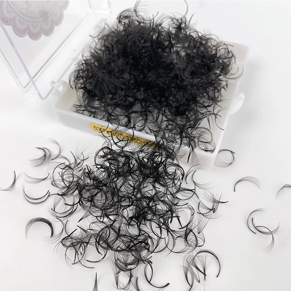 ขนตาปลอม AGUUD Ultra Speed Promade Loose Fans แบบรัสเซีย ขนตาปลอมแบบพัด ปลายแหลม ฐานบาง ก้านยาว สำหรับแต่งหน้า