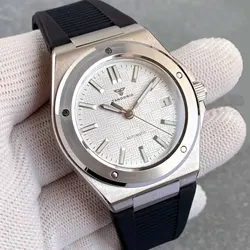 Tandorio New 40mm White Dress Luxury Sapphire Glass Engineer Style Mechanical Men Watch 100m Waterproof NH35A Men Watches