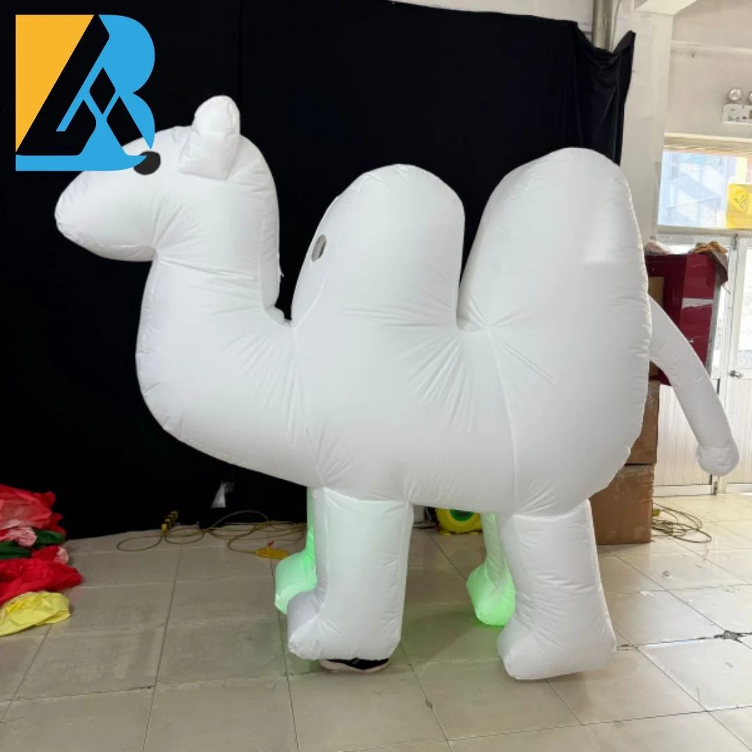 Custom Made Walking Parade Giant White Inflatable Camel Costume for Events Parties