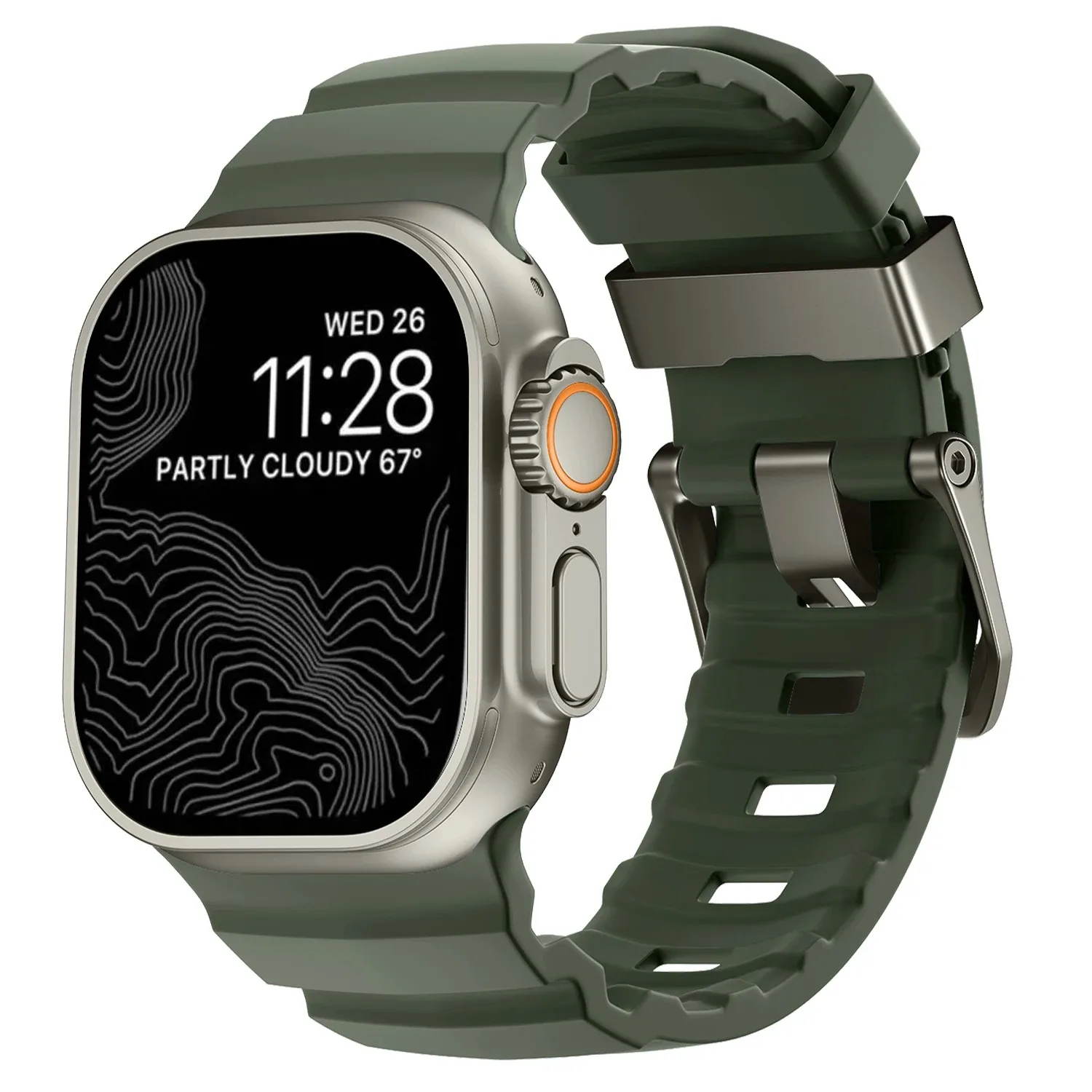 Trail Silicone Strap for Apple Watch Band Ultra 3 49mm 46mm 45/44mm High-end bracelet wristband iWatch Series 11 10 9 8 7 6 SE 5