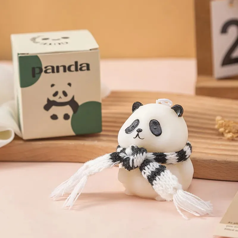 2026 With Scarf Panda Shaped Candle Chinese Style Aromatherapy Candle Cute Home Decoration Ornament Fragrance Candle 1PCS ZI397