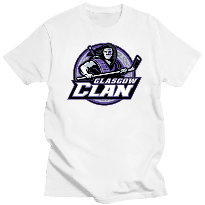 FUNNY WHITE UNISEX GLASGOW CLAN UK SCOTTISH ICE HOCKEY TEE T-SHIRT VV50