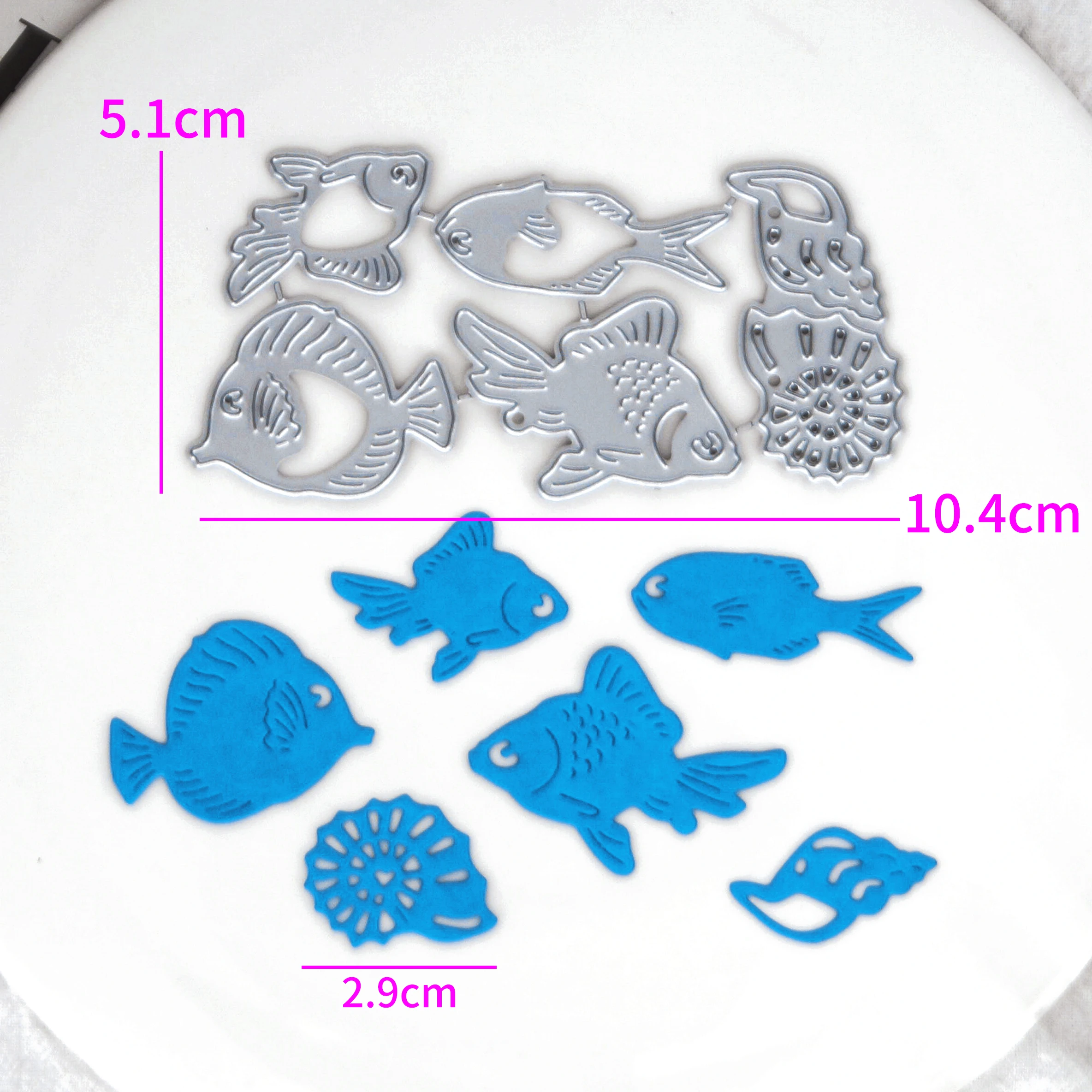 Marine Fish Conch Metal Cutting Dies Diy Scrapbooking Photo Album Decorative Embossing PaperCard Crafts Die Manual Mold Stencil