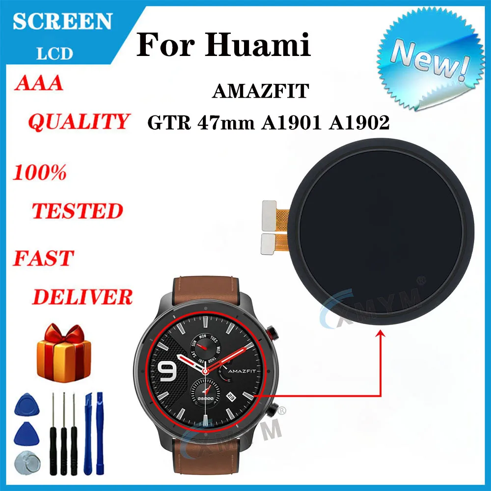 

For Amazfit GTR 47mm A1901 A1902 Smartwatch LCD Display + Touch Panel Digitizer For Huami Amazfit GTR 47mm LCD Amoled Display